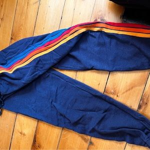 Aviator nation size medium blue 5 stripe jogggers